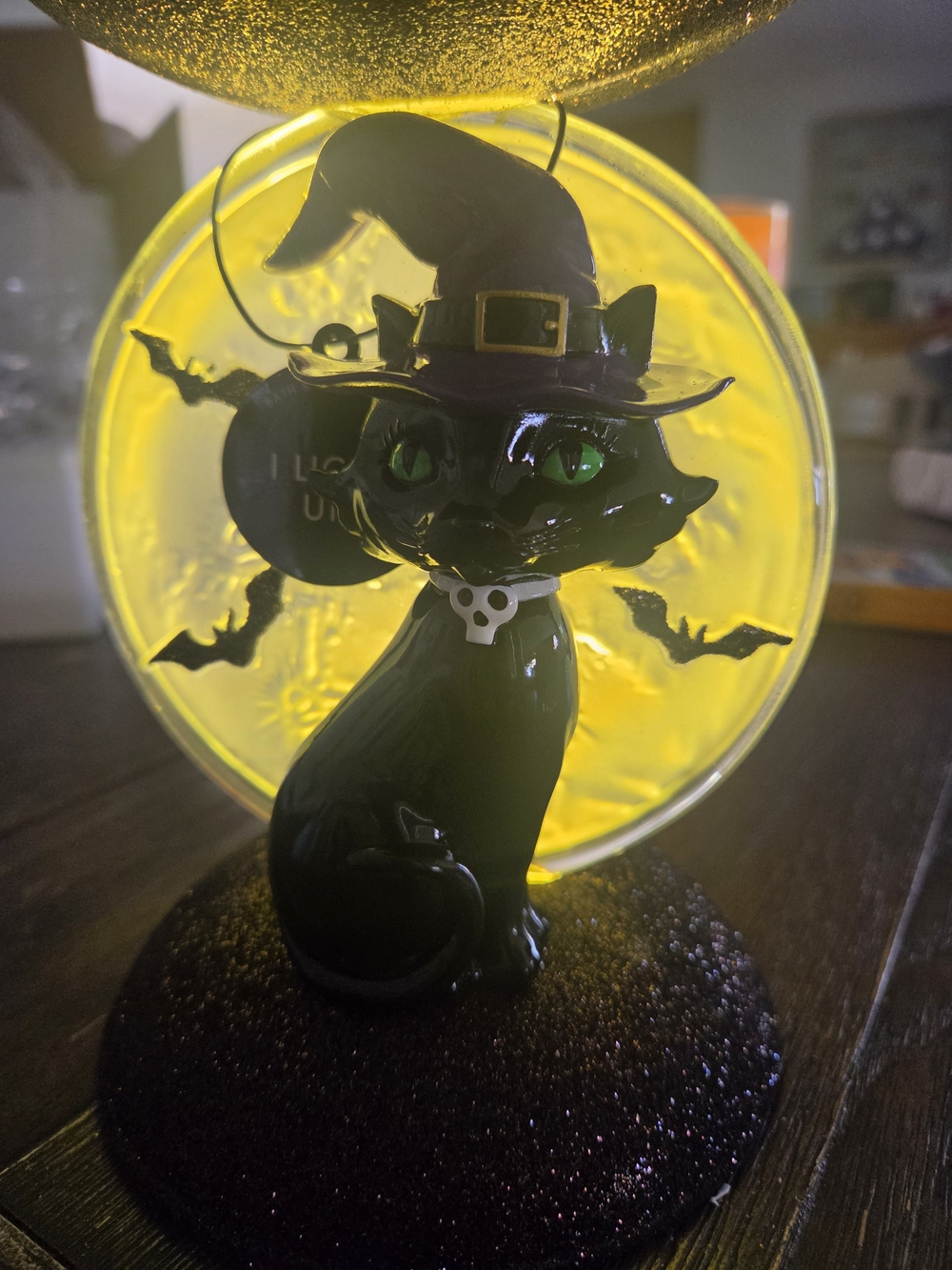 Bath And Bodyworks Light Up Black Witch Cat Candle Holder NWT